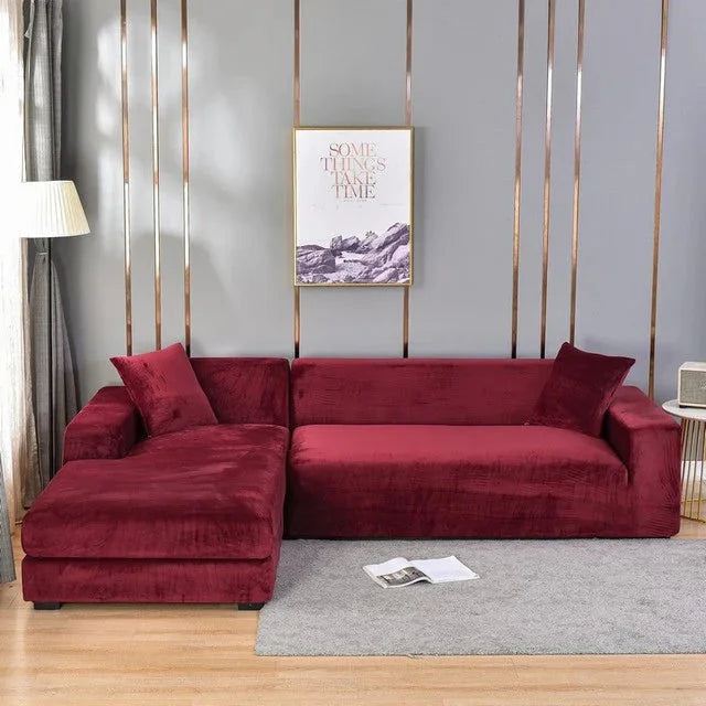 Housse Universelle Premium Pour Canapé - Protection Complète Contre Les Taches — Rouge Foncé, photo 20