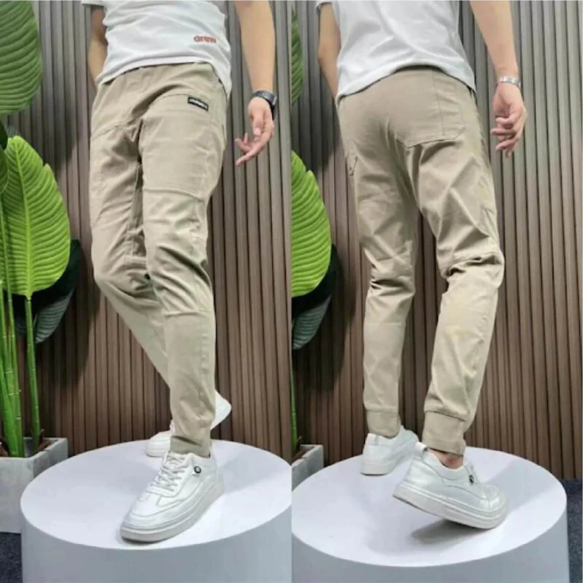 Vaquero Cargo Elástico Premium – Comodidad y Estilo — Beige, foto 9